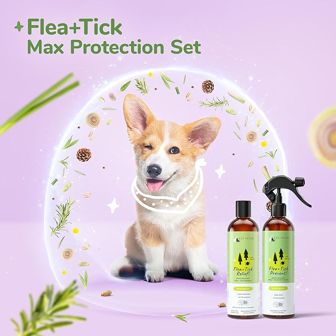 Flea & Tick Spray and Shampoo Kit for Dogs & Cats