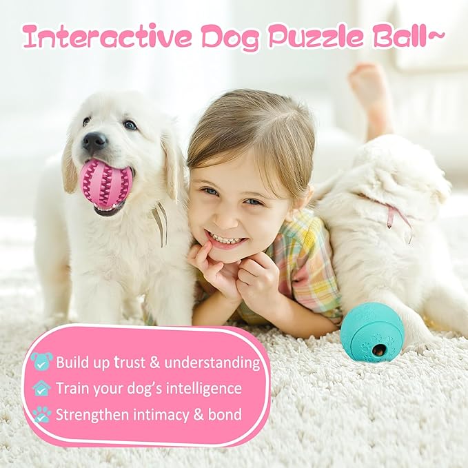 HIPPIH Dog Puzzle Toys & Interactive Toys for Large & Small Dogs - IQ Training, Chewing, Teeth Cleaning & Treat Dispensing - 2 Pack