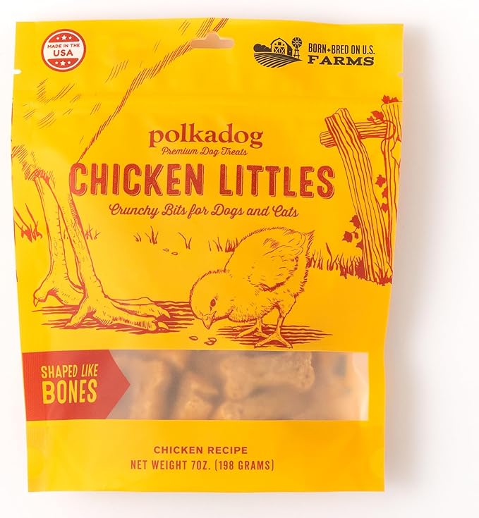 Polkadog Chicken Littles Bone Shaped Dog Treats – Crunchy, All Natural, Limited Ingredient Healthy Treats. Handcrafted & Made in USA. Great for Dogs with Allergies or Sensitive Stomachs – 7oz