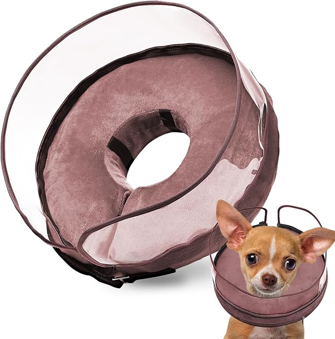 BARKLESS Dog Cone, Inflatable Dog Cone After Surgery for Small Breeds, Soft Surgery Collar with Enhanced Anti-Licking Guard Shield for Pets, Patented Protective Donut Collar