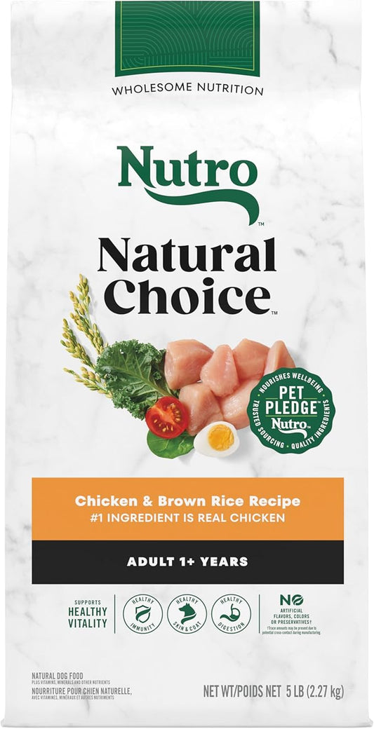 Nutro Natural Choice Adult Dry Dog Food, Chicken and Brown Rice Recipe, 5 lbs.