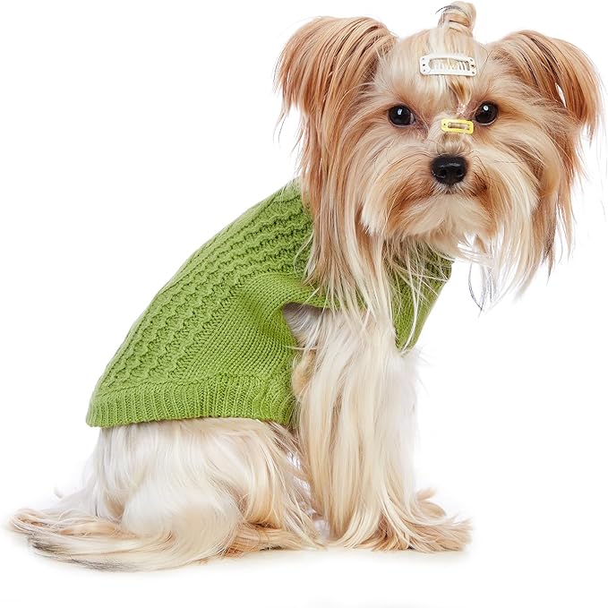 Stretchy Cat Sweater - 17 Colors & 6 Sizes | Snug Winter-Ready Knit for Boy/Girl Cats & Kittens(Green, X-Small)