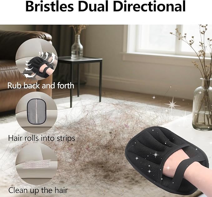 Pet Hair Removal Glove for Dogs & Cats - Reusable Magic Brush pet Hair Removal Tool（1pcs）