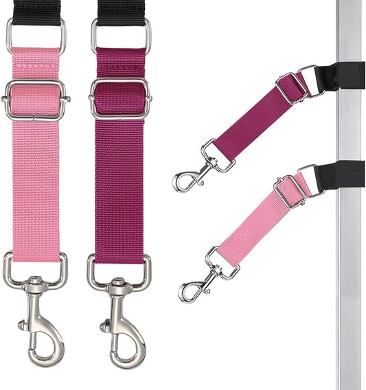Pet Dog Grooming Table Arm Accessories Dog Grooming Loops for Table Arm Extender Adjustable Extension Loop Bathing Restraint Leash for Small & Medium Dogs (Pink & Hot Pink)