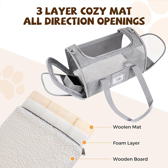 Cat Carrier, Dog Carrier for Small Dog Medium Cats,Pet Travel Bag Puppies up to 15 Lbs,TSA Airline Approved Cat Carrier Soft