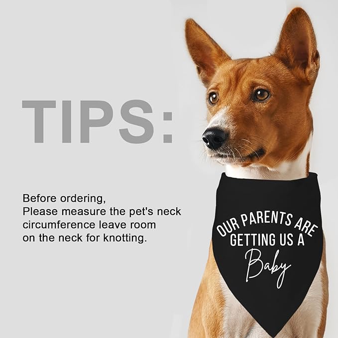 2 Pack Dog Bandanas for Pregnancy Announcement, Cute Adjustable Pet Bandana Scarf for Small Medium Large Dogs, Gender Reveal Puppy Accessories, Soft Breathable Fabric for Puppy Cats