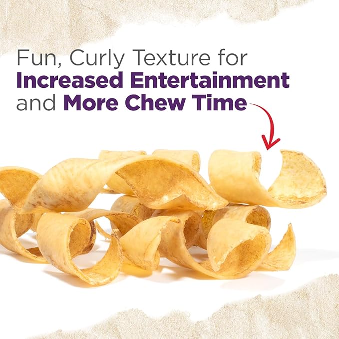 Natural Farm Curly Pork Collagen Sticks (5-6 Inch, 12 Pack), Fully Digestible & Natural Dog Chews, Flavorful & Long Lasting, Best for Small & Medium Chewers, Odor-Free Rawhide Alternative