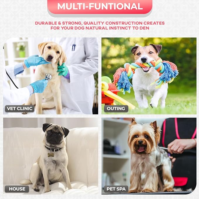 FDW Dog Crate for Medium Dogs 30 Inch Folding Metal WirePet Cage Double Door W/Divider Panel Indoor Outdoor Kennel Leak-Proof Plastic Tray,Pink