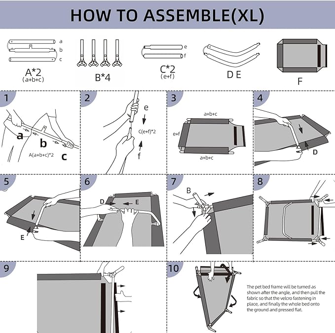 pettycare Elevated Outdoor Dog Bed - Dog Cots for Large Dogs XL, Heavy Duty Raised Cot Waterproof, Cooling Pets Bed with Washable Durable Teslin Mesh and Non Slip Feet, 49 Inches, Black