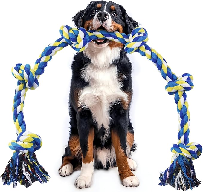 Giant Rope Toys for Large Dogs - 42In 6-Knots Indestructible Toy for Aggressive Chewers, Heavy Duty Chew Toys, Interactive Tug Toy, Durable for Medium Large Breeds