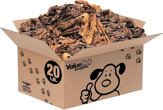 ValueBull Lamb Lung Sticks, Premium 20 Pounds Bulk Pack - All Natural Dog Chews, Grass-Fed, Single Ingredient