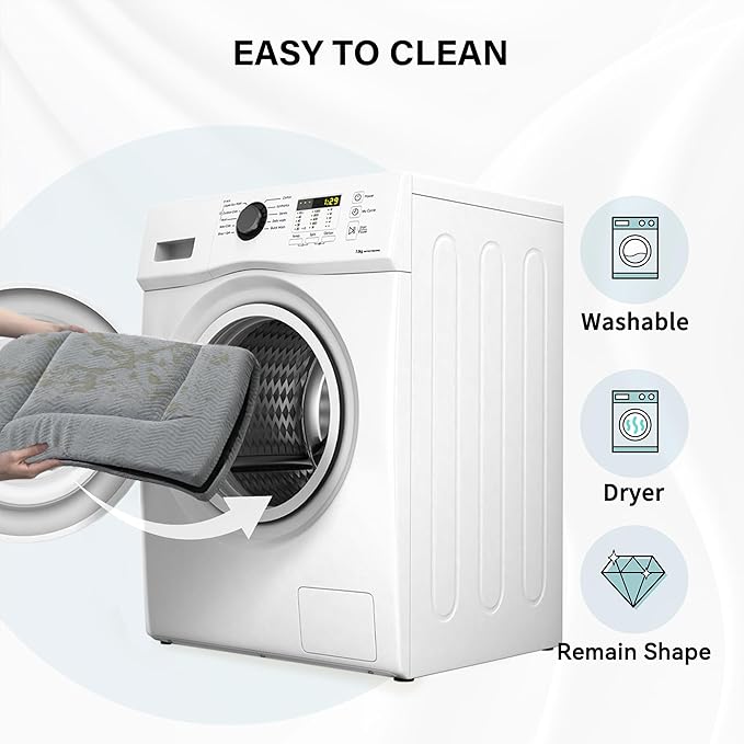 WESTERN HOME Large Dog Bed, Large Dog Crate Beds with Soft Wavy Plush Comfortable Anti-Slip Washable Pet Bed Mat for Dogs & Cats, Grey, 47x29 inches