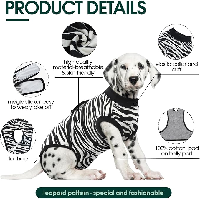 Kuoser Dog Surgery Recovery Suit, Recovery Suit for Female Male Dogs, Dog Onesie After Surgery Spay Neuter, Anti-Licking Pet Surgical Recovery Snugly Suit, Bodysuit for Abdominal Wounds Skin Disease