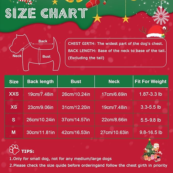 Dog Christmas Dress Light Up Pet Christmas Costume Outfit Fall Winter Puppy Sweaters for Small Dogs Girl Cat Clothes Pet Apparel