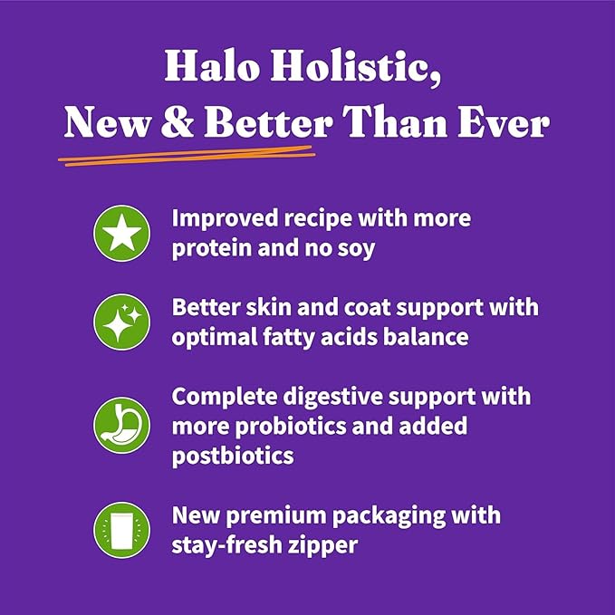 Halo Holistic Adult Dog Vegan Plant-Based Recipe with Superfoods 3.5 lb Bag