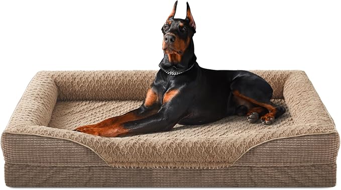 INVENHO Orthopedic Extra Large Dog Bed, XXL Waterproof Egg-Crate Memory Foam Dog Couch Bed with Washable Removable Cover, Waterproof Lining and Nonskid Bottom