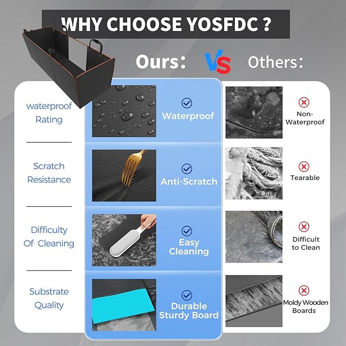 Back Seat Extender for Dogs,Hard Bottom Car Seat Cover,100% Waterproof 600D Heavy Durable Scratchproof Leather Car Dog Cover Back Seat,Non Slip Easy Clean Car Seat Protector,with Storage Bag