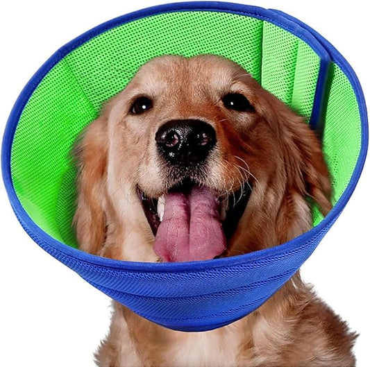 Dog Cone Collar,Adjustable Breathable Soft Dog Cone After Surgery for Large Medium Small Dogs,Protect Pets from Licking Wounds,Soft and Comfortable, Reduce Anxiety,Promotes Wound Healing(S)