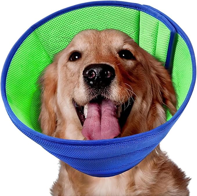 Soft Dog Cone Recovery Collars & Cones After Surgery for Small,Medium Large Dogs,Adjustable Breathable Dog Cone Collar,Protect Pets from Licking Wounds,Soft and Comfortable, Reduce Anxiety(L)