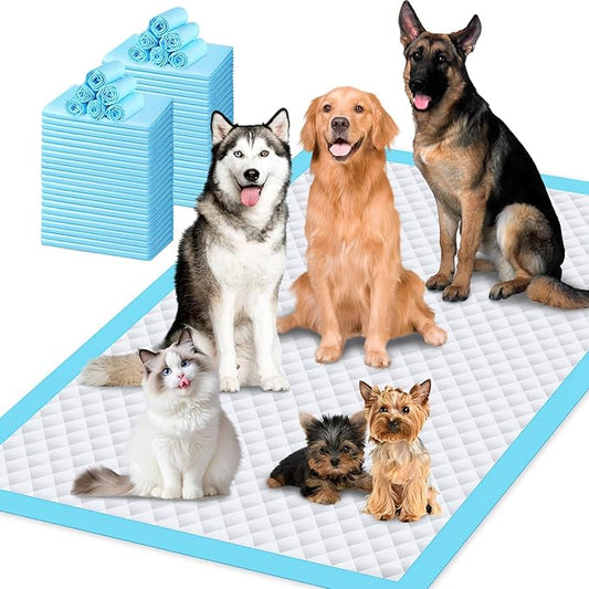 Gimars 100G Thicker Large 36in x 44in Puppy Pads – Dog Pee Pads with Reinforced Edges for Medium & Large Breeds, Multi-Dog Homes, 100% Leakproof, 48H Absorption, Indoor Potty & Floor Protection