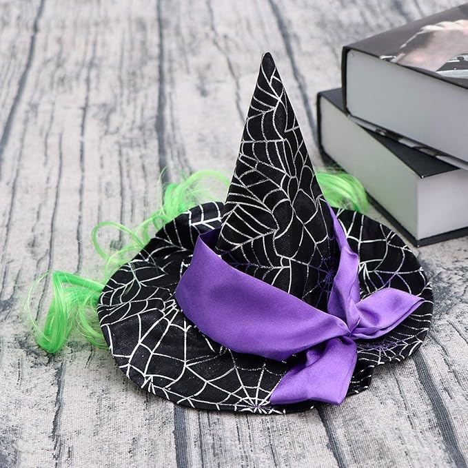 Halloween Cat Hat Costumes Dog Decoration Cloth Witch Mini Hat Pet Cosplay Costumes with Adjustable Rope Suitable for All Pet