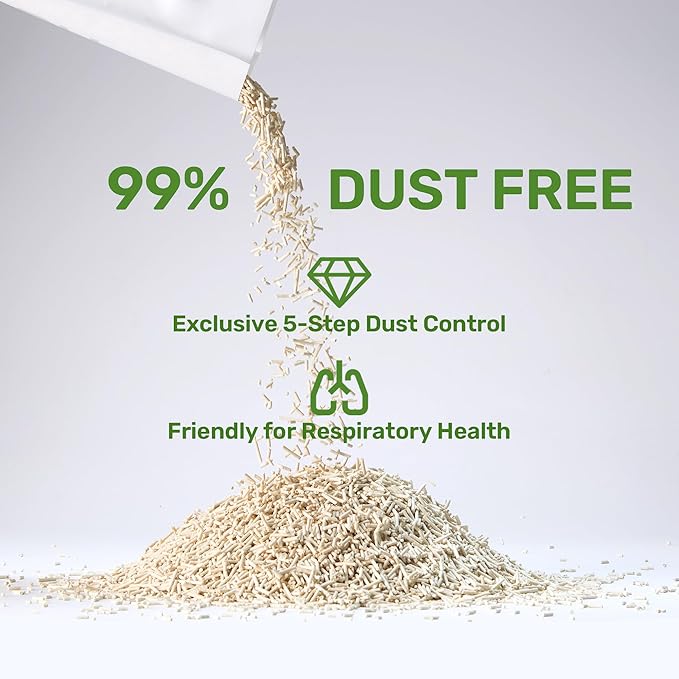 FUKUMARU Tofu Cat Litter, 16lb Fast Clumping & Superior Odor Control, Natural Corn Scent, Dust-Free, Flushable, Low Tracking, Ultra Absorbent, Lightweight, 8lb x 2 Bags