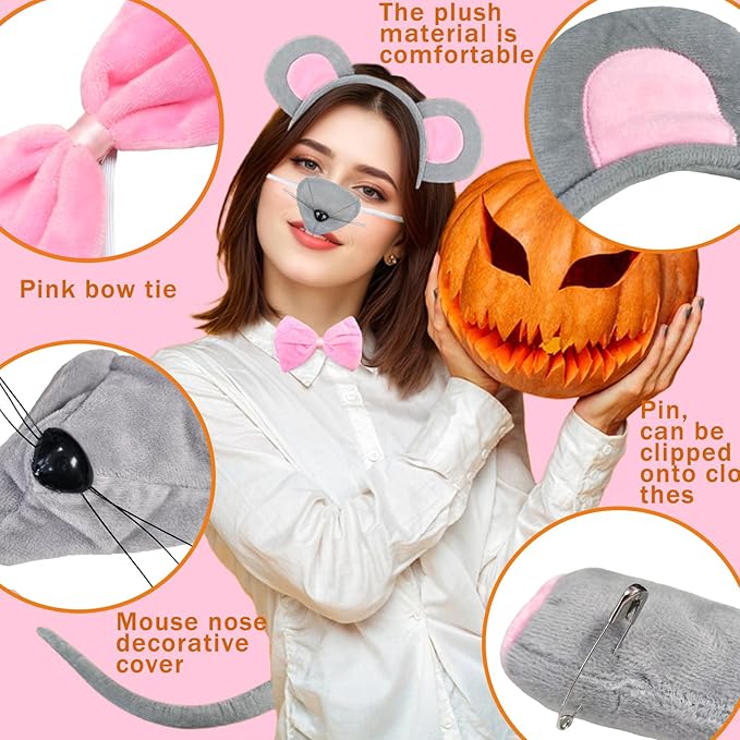 ONEPEACE Halloween Animal Costume Accessory Set for Halloween Party, Birthday, Christmas, Cosplay Animal Fancy Dress up