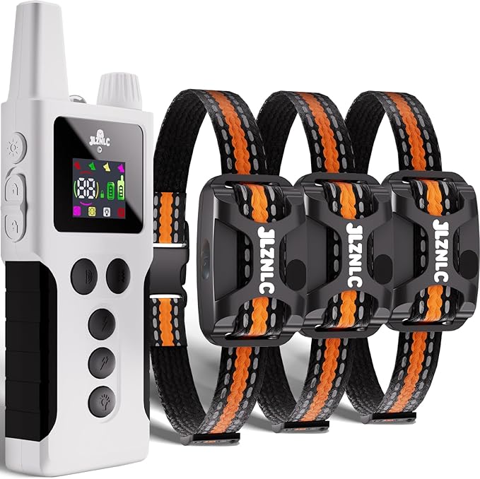 Dog Training Collar with Remote 4200FT 3 Dogs - Shock Collar for Barking Control, 4 Modes(Beep/Vibe/Static), IPX7 Waterproof for Swimming, 30-Day Rechargeable Battery, Adjustable for Small to XL Dogs