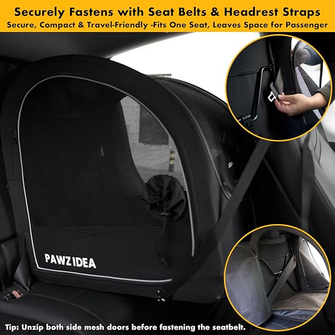 PAWZIDEA Large Dog Stroller with Detachable Carrier, Portable Dog Crate for Car Travel, Multiple Pet Strollers for Medium Dogs up to 80lbs, Adjustable Handle, All-Terrain 9” Wheels, Storage Organizer