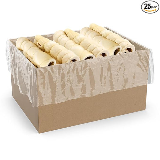 Raw Paws Beef Cheek Rolls for Dogs Large - 10 inch (25 Pack) - Packed in USA - Free-Range, Rawhide Alternative Dog Chews - Retriever Rolls - Beef Cheeks for Dogs