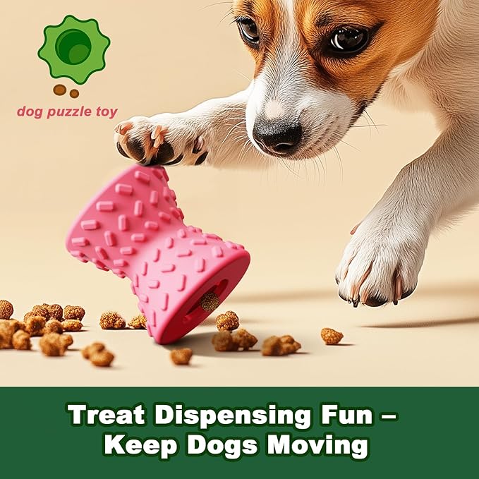 Dog Toys to Keep Them Busy – Interactive Treat Dispensing Ball for Small Dogs, Puppy Puzzle Toy for Enrichment & Teething, Durable Rubber Chew for Training & Boredom Relief, Bacon Flavor