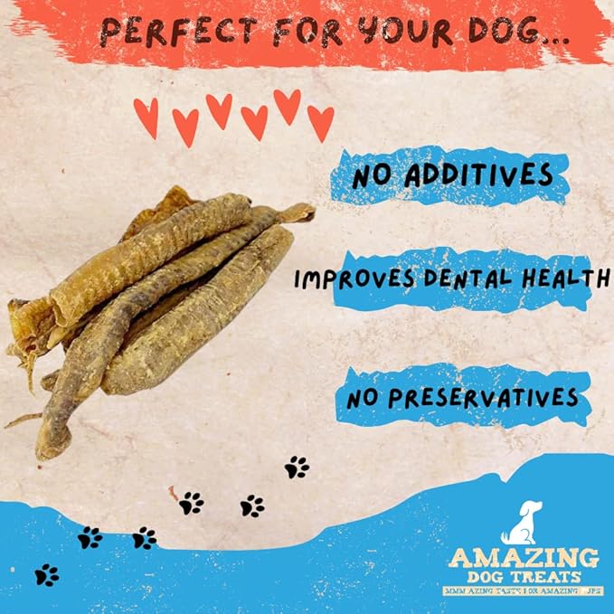 Amazing Dog Treats - Lamb Trachea (18-20 Count - 10 oz) - Trachea Dog Chews - Natural Source of Glucosamine & Chondroitin for Dogs - Lamb Dog Treats