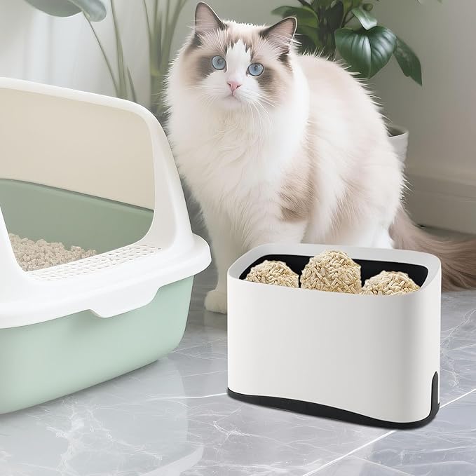 Cat Litter Scooper with Holder, Metal Speed Sifter Litter Box Scooper Captures All Clumps,Heavy Duty Stainless Steel Litter Scoop with Coarse and Fine Grid,Easy Clean