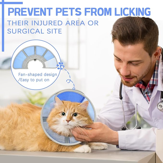 Cat Cone Collar Soft, Cat Recovery Collar for Large Medium Small Cats Kittens, Kitten Cone Alternative After Surgery