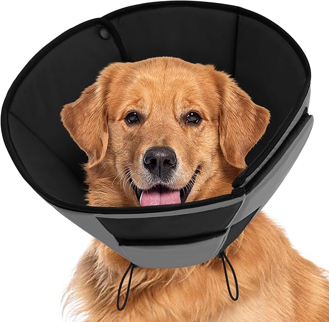 Dog Cones for Large Dogs, Soft Cone for Dogs to Stop Licking, Breathable Pet Surgery Collar Cone for Extra-Large Pets, Grey XL