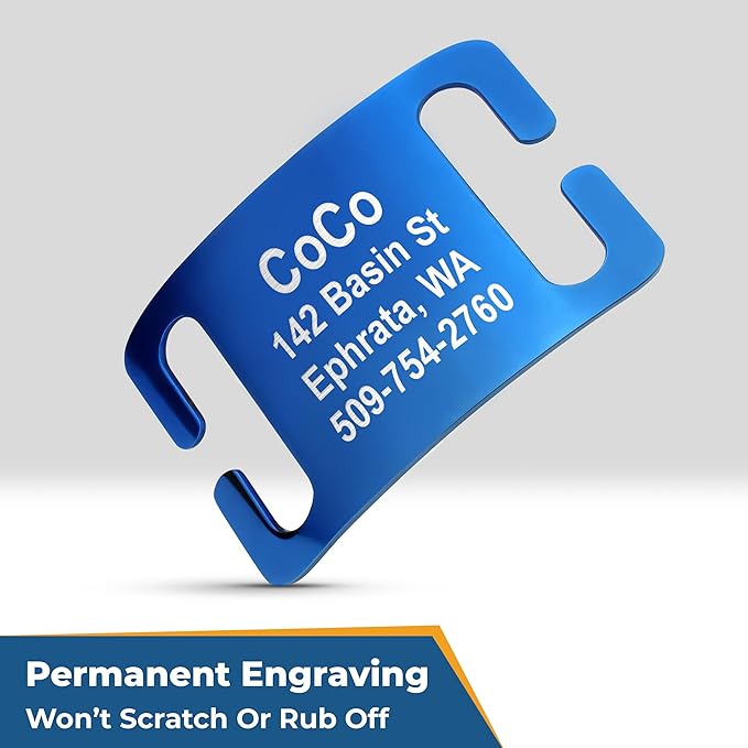 GoTags Personalized Dog Collar with Nameplate, Adjustable Dog Collar with Custom Engraved Slide On Pet ID Tag in Stainless Steel, Silent, No Noise Dog Tag (Lavender, Large)