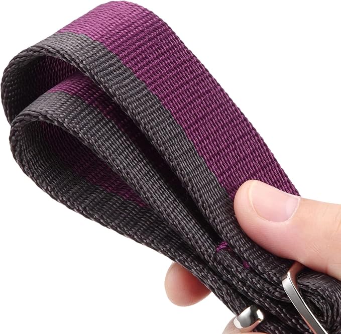 Martingale Collar 1.5 Inch Wide 1200D Extra Strong Nylon Dog Collar, No Pull Heavy Duty Dog Collar with 2-Color Stripe for Medium to XLarge Dogs (Extra Large, Purplish Red &Grey)