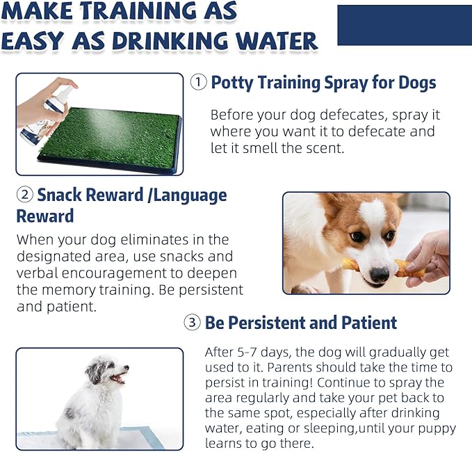 Potty Training Spray for Dogs,Puppy Potty Training Spray,Address Canine Inappropriate Elimination Habits | Proven HousebreakiHousebreng Methods for Indoor & Outdoor Environments 3.51 Oz