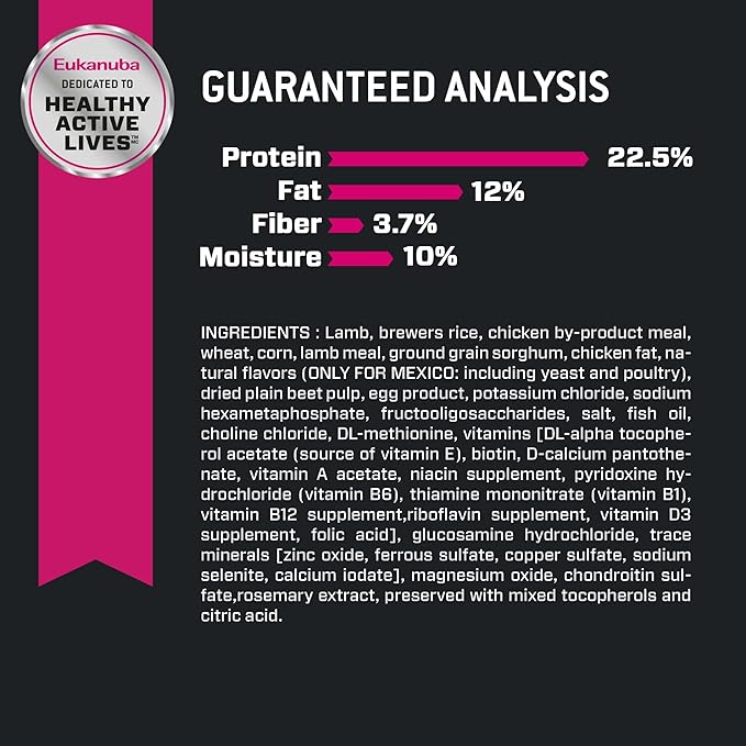 Eukanuba Adult Large Breed Lamb 1st Ingredient Dry Dog Food, 30 lb Bag