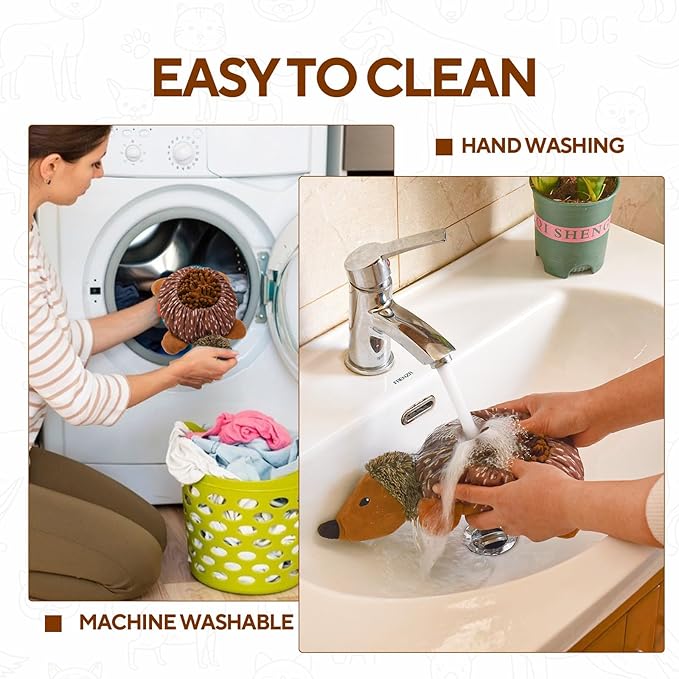 2 in1 Interactive Hedgehog Dog Toy, Plush Dog Treat Puzzle Toy, Enrichment Toys for Puppy