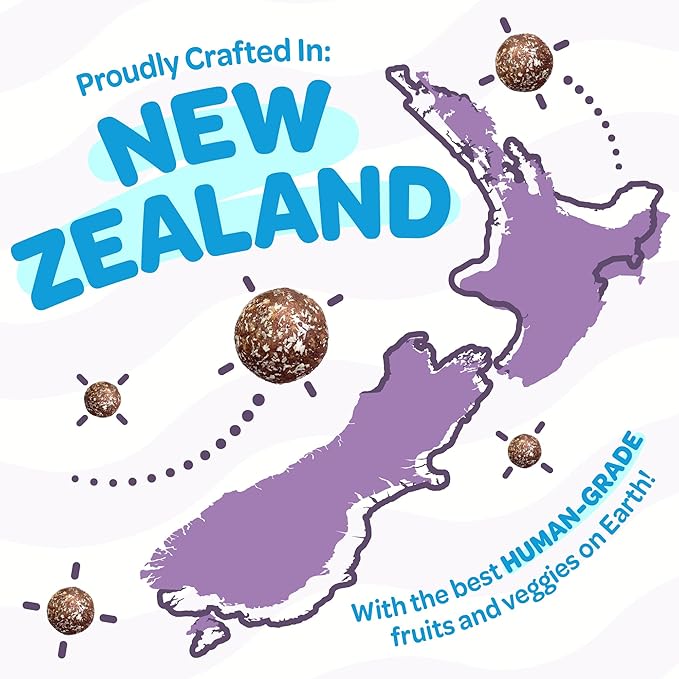 Peanut Butter, Banana, & Blueberry Dog Treats - All- Natural Treat Ball for Dogs - Grain Free, Gluten Free, Non-GMO, Clean & Nutritious, Plant Based Vegan Ingredients - 18pk