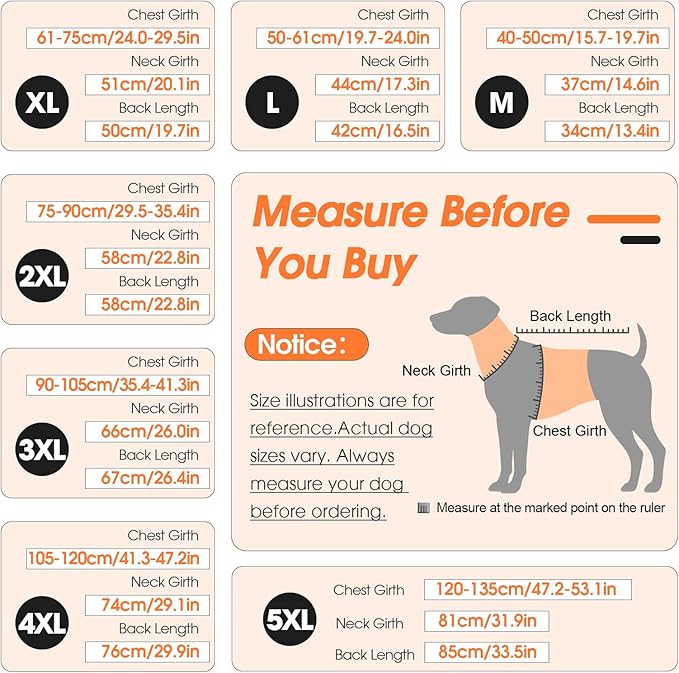 Large Dog Coat, Warm Dog Winter Jacket, Waterproof Dogs Snowsuit With Foldable High Collar, Reflective Strips, Leash Hole, And Adjustable Hook & Loop Closure - Ideal For Cold Weather - Orange L