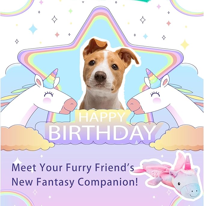 Squeaky Crinkle Plush Unicorn Dog Toys, Dog Toys to Keep Them Busy, Tug of War & Pull Toys for Small, Medium Dogs Puppy