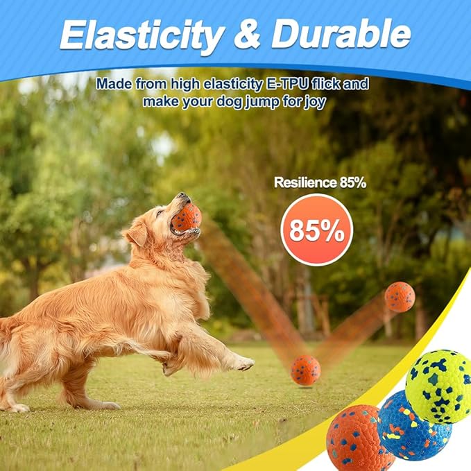 Dog Balls, Indestructible Tennis Balls for Dogs, Durable Bouncy Dog Toy Balls for Aggressive Chewers, Interactive Dog Toys for Fetch Game, Lightweight Floating Dog Toys