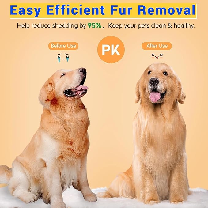 Versatile Pet Grooming Brush and Deshedding Tool - Gently Removes Loose Undercoat for Cats and Dogs, Suitable for Pet Massage (Green Light)