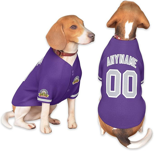 Custom Dog Baseball Jersey with Name Number Logo for Small Pet Dogs-Personalized Dog Shirts