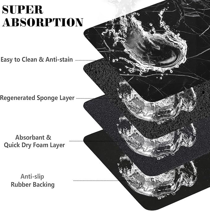 Dog Food Mats for Floors Absorbent, Pet Cat Food Mat - Quick Dry Dog Bowl Mats for Food and Water, Eco-Friendly Boho Pet Supplies