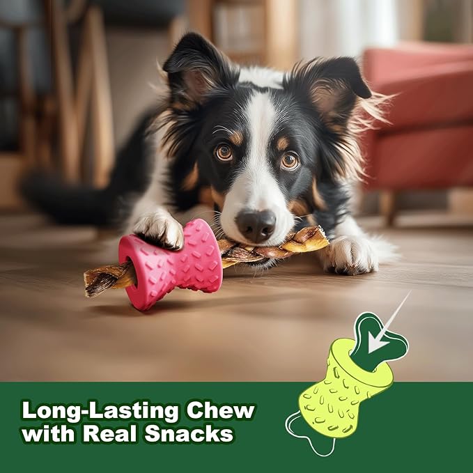 Dog Toys to Keep Them Busy – Interactive Treat Dispensing Ball for Small Dogs, Puppy Puzzle Toy for Enrichment & Teething, Durable Rubber Chew for Training & Boredom Relief, Bacon Flavor