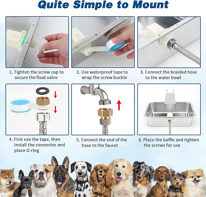 BWOGUE 5 Gal Automatic Dog Water Dispenser for Large Dogs Stainless Steel Outdoor Water Bowl Large Breed Self Filling Dog Waterer Feeder for Dogs Cat Chicken Livestock