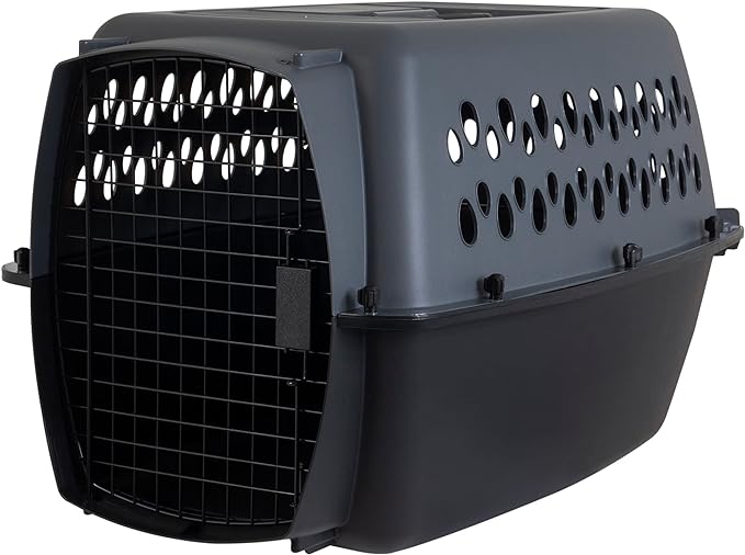 Petmate Pet Porter Dog Kennel 26", Dark Gray & Black, for Pets 20-25lbs, Made in USA